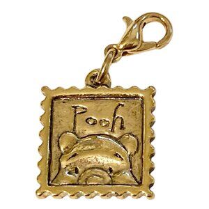 Vintage Disney Winnie the Pooh Clip On Charm Gold Plated Zipper Purse Signed